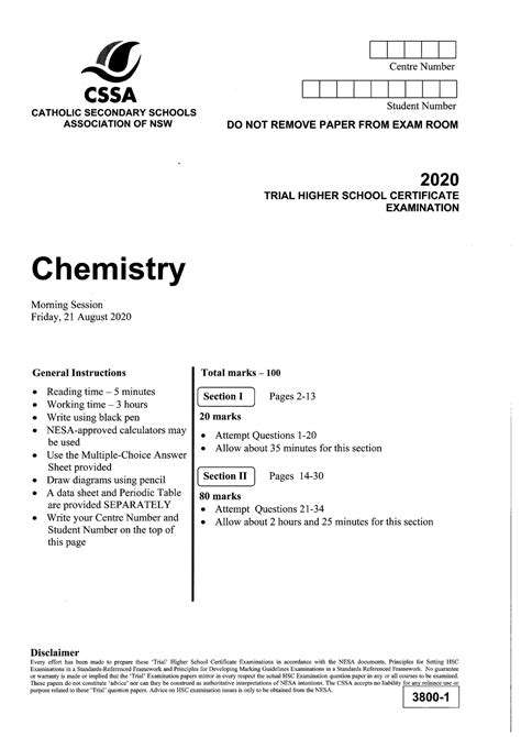 Contains 6 past <b>trial</b> <b>papers</b>:. . Cssa chemistry trial papers 2021 solutions